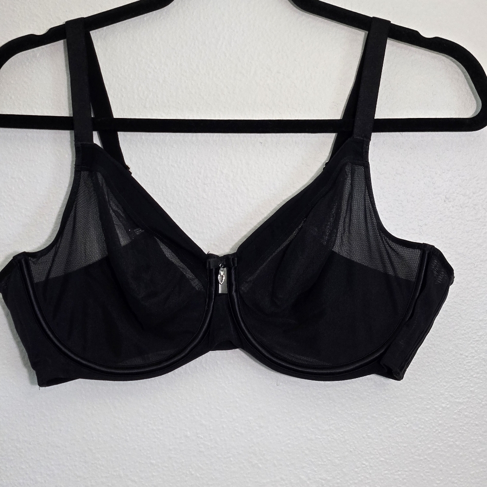 Curvycouture Black Mesh Underwire Bra